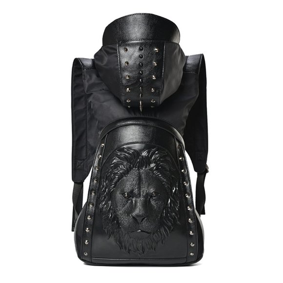 Large Capacity Men Restore 3D Cool Lion backpack
